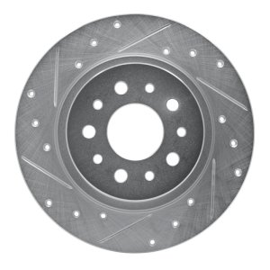 Fiat 500L Brake Rotor (1) - Rear Left - R1 Concepts - Drilled & Slotted - Silver - `14-`19